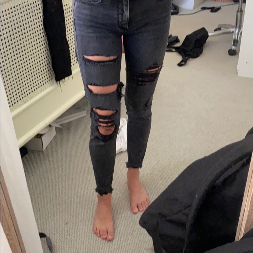 american eagle jeans black ripped